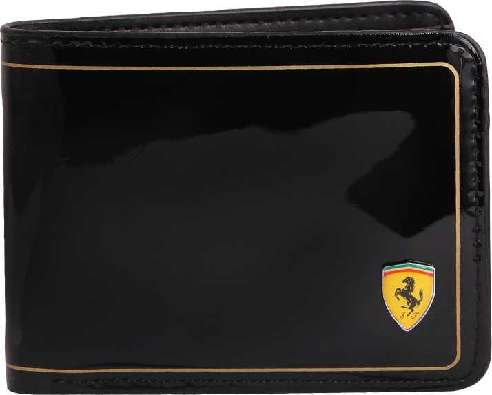 Ferrari Original Men's Black Shine Leather Wallet - Obeezi