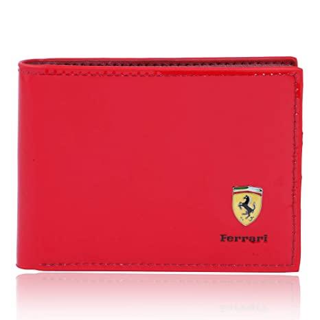 Ferrari Original Men's Red Shine Leather Wallet - Obeezi