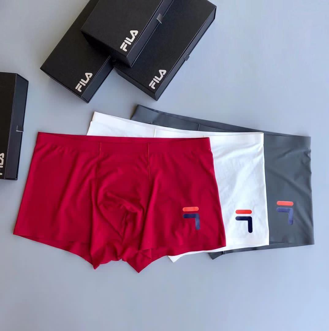 Fil 3 In 1 Comfortable Body-Suited White, Ash And Red Men's Boxers - Obeezi.com