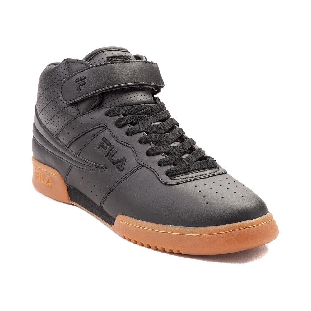 Fila Mens F-13 Logo Hi-Top Sneaker Black/Gum - Obeezi