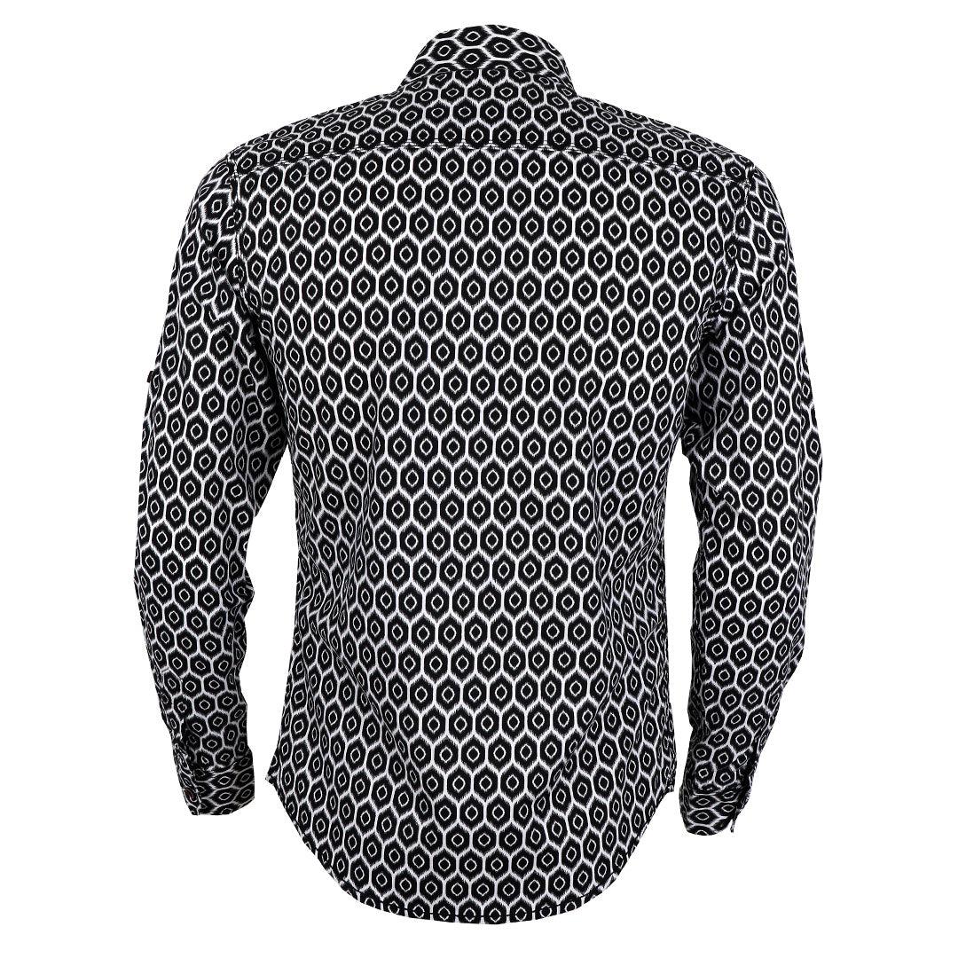 Flowery Design Vintage Long Sleeve Men's Shirt. - Obeezi