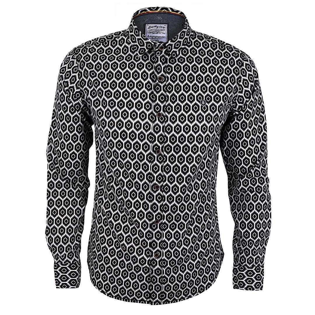 Flowery Design Vintage Long Sleeve Men's Shirt. - Obeezi