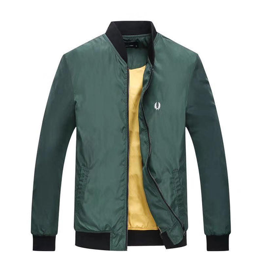 Fred Perry Brentham Navy Bomber Jacket- Green - Obeezi
