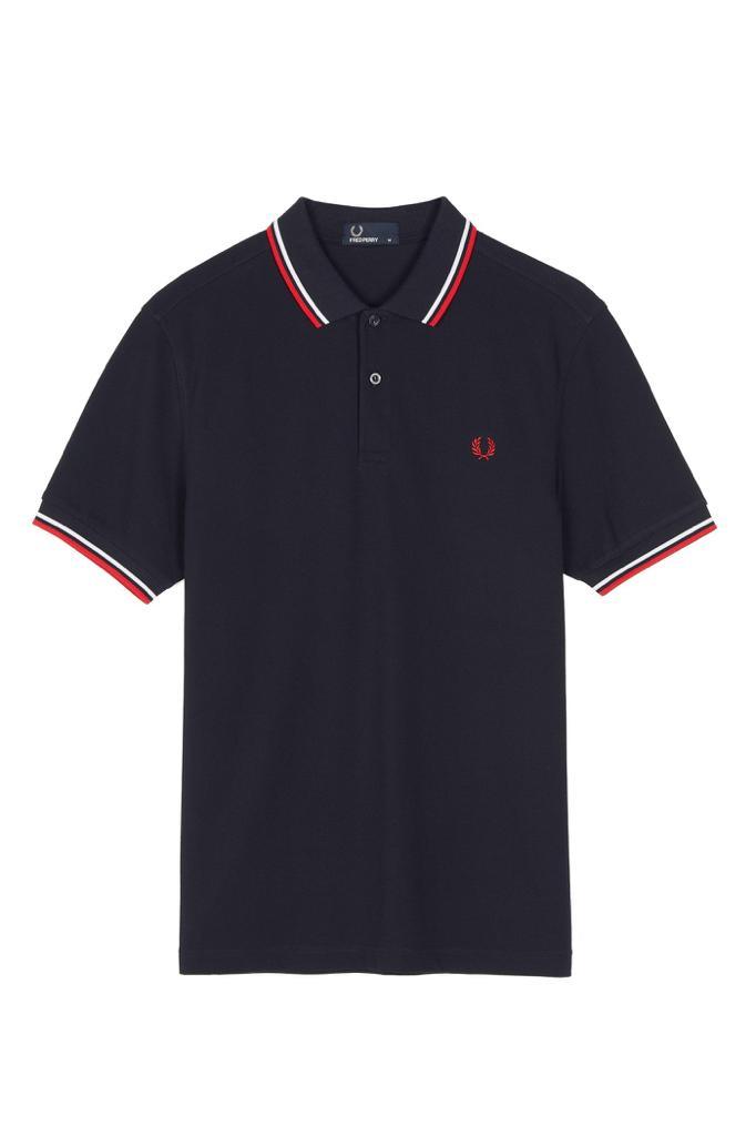 Fred Perry Red and White Collar Polo-Navy Blue - Obeezi