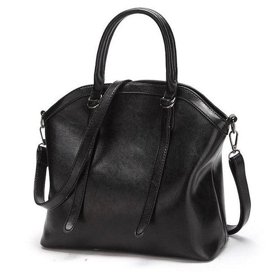 French Classic Woman Leather Black Handbag - Obeezi.com