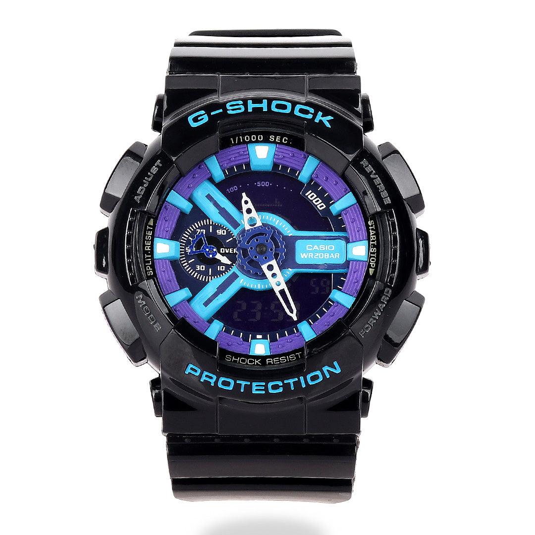 G Shock Black Purple Analogue and Digital Watch - Obeezi.com