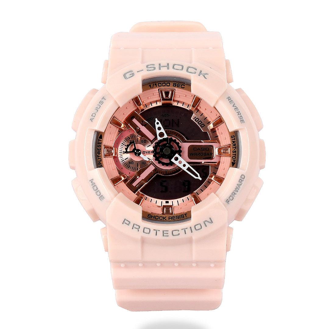 G-Shock Resin-Strap Ana-Digi Baby Pink Watch - Obeezi.com