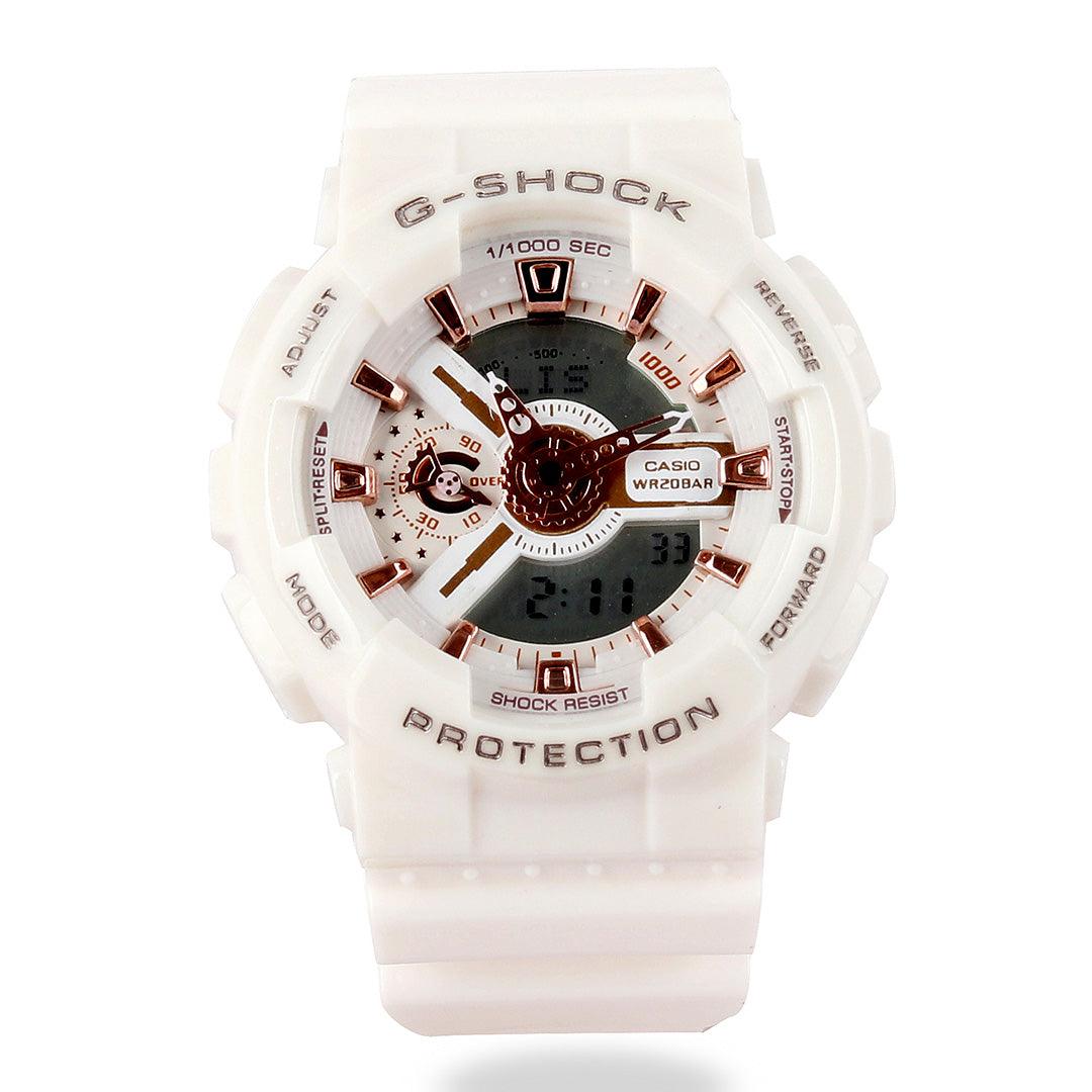 G-Shock Resin-Strap Ana-Digi White Watch - Obeezi.com