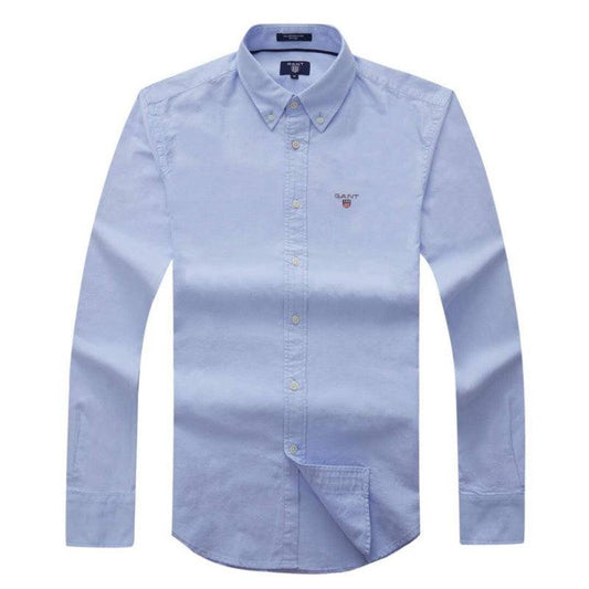 Gant Plain Men's Casual Shirt Sky Blue - Obeezi
