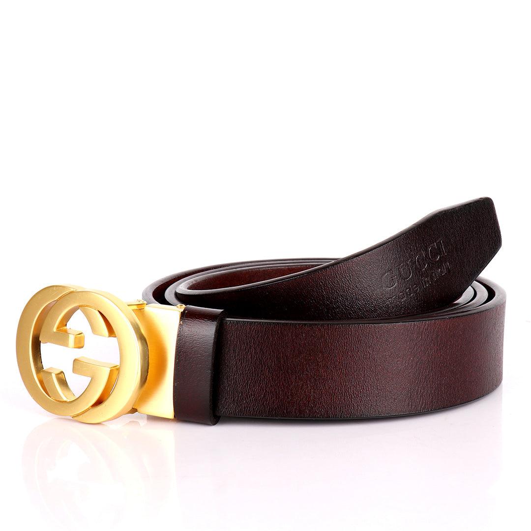 GC Gold Designed Luxurious Men's Brown Leather Belt - Obeezi.com