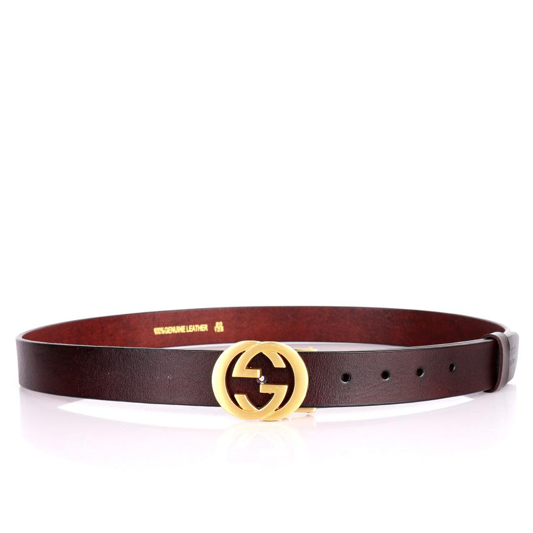 GC Gold Designed Luxurious Men's Brown Leather Belt - Obeezi.com