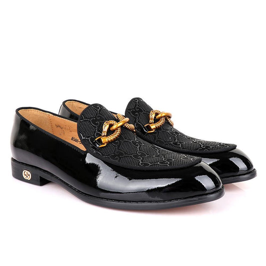 Gc Luxury Horse Lock Black Wetlips Leather Shoe - Obeezi