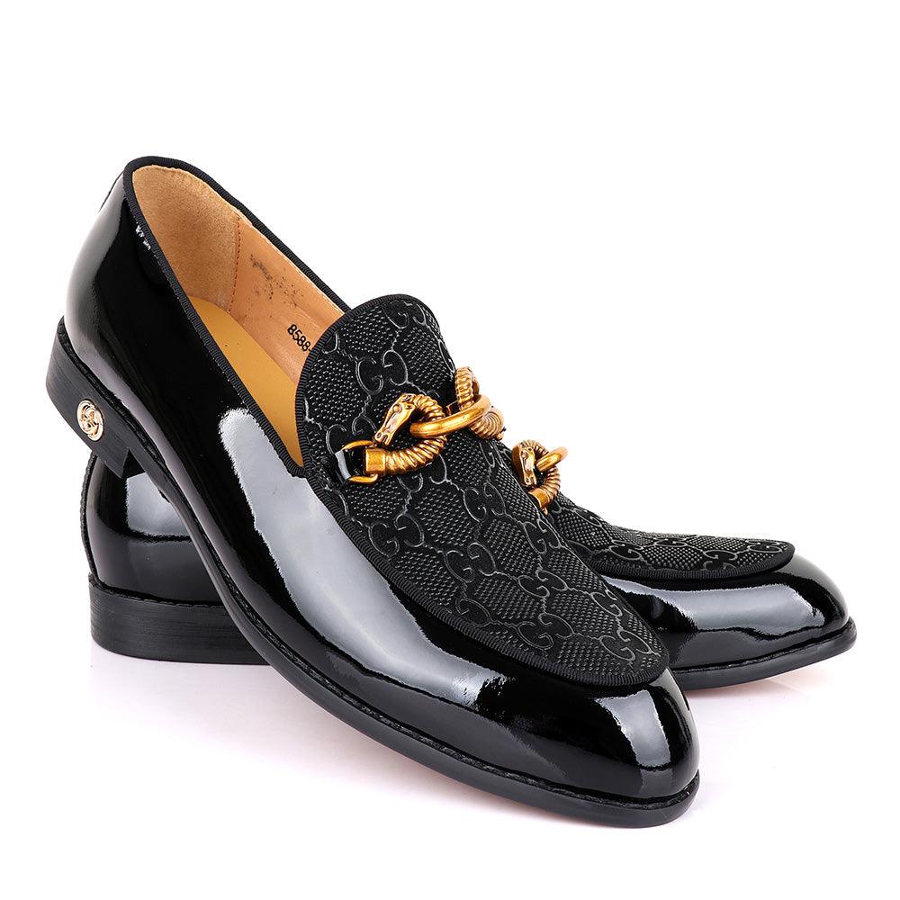 Gc Luxury Horse Lock Black Wetlips Leather Shoe - Obeezi