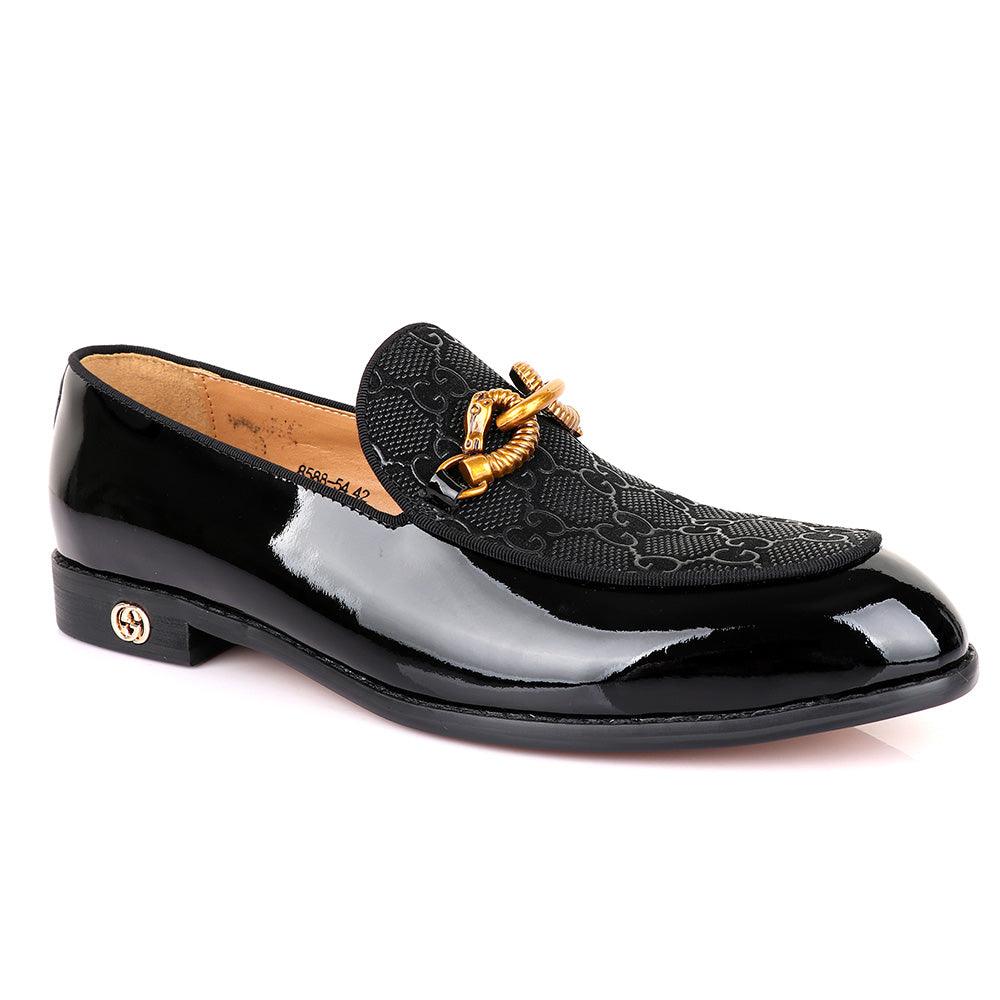 Gc Luxury Horse Lock Black Wetlips Leather Shoe - Obeezi
