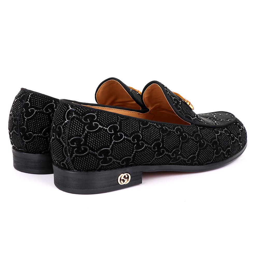 Gc Luxury Lion Head Black Leather Shoe - Obeezi