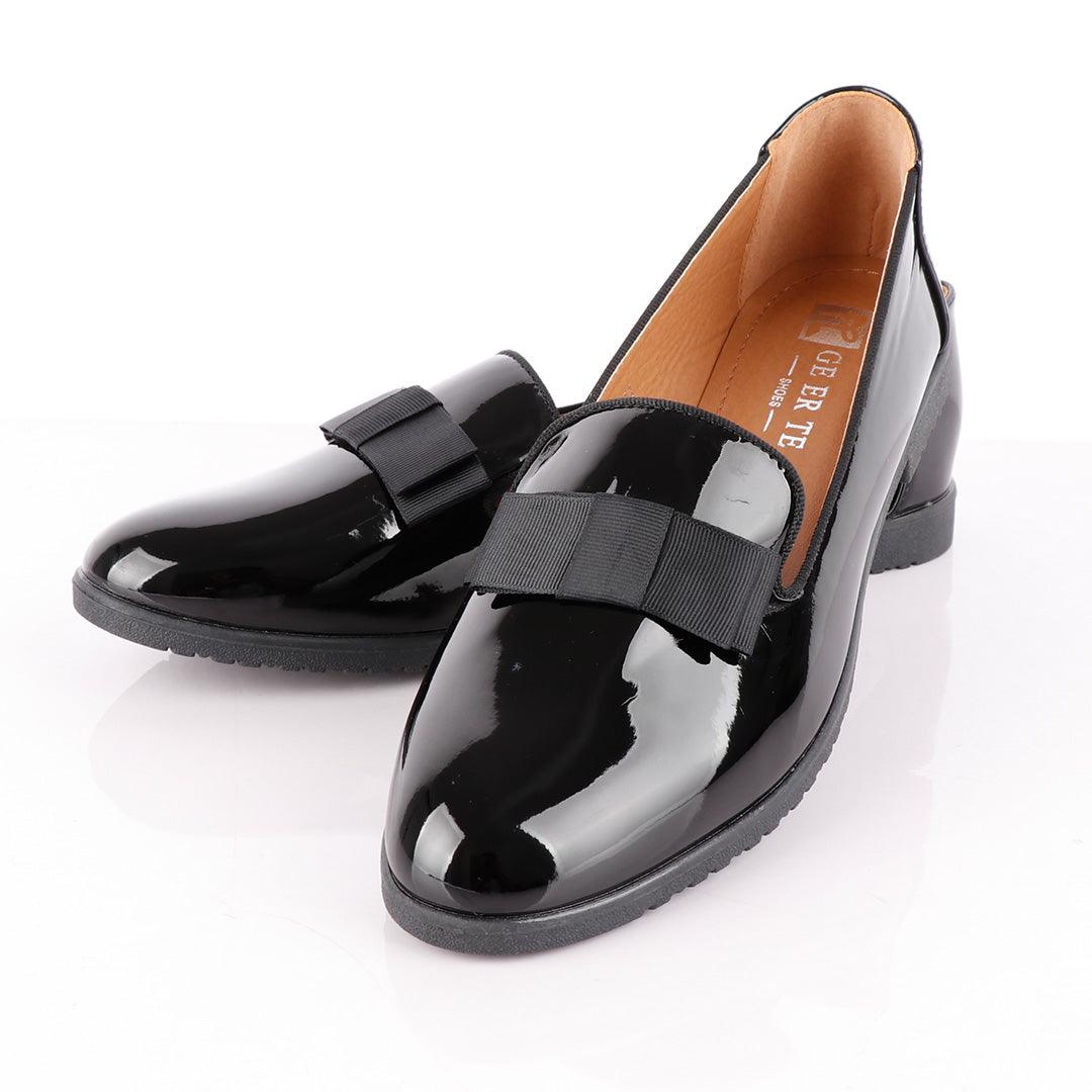 Geerte Corporate Wetlips Cover Black Flat Shoe - Obeezi
