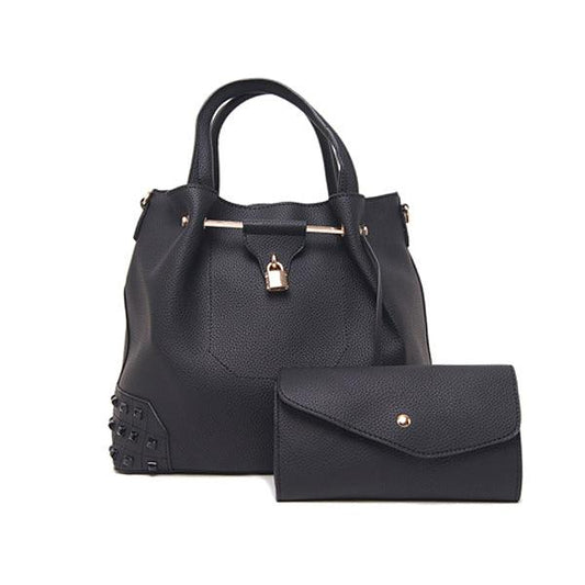Generic Fashionable 2 in 1 Handbag - Black - Obeezi.com