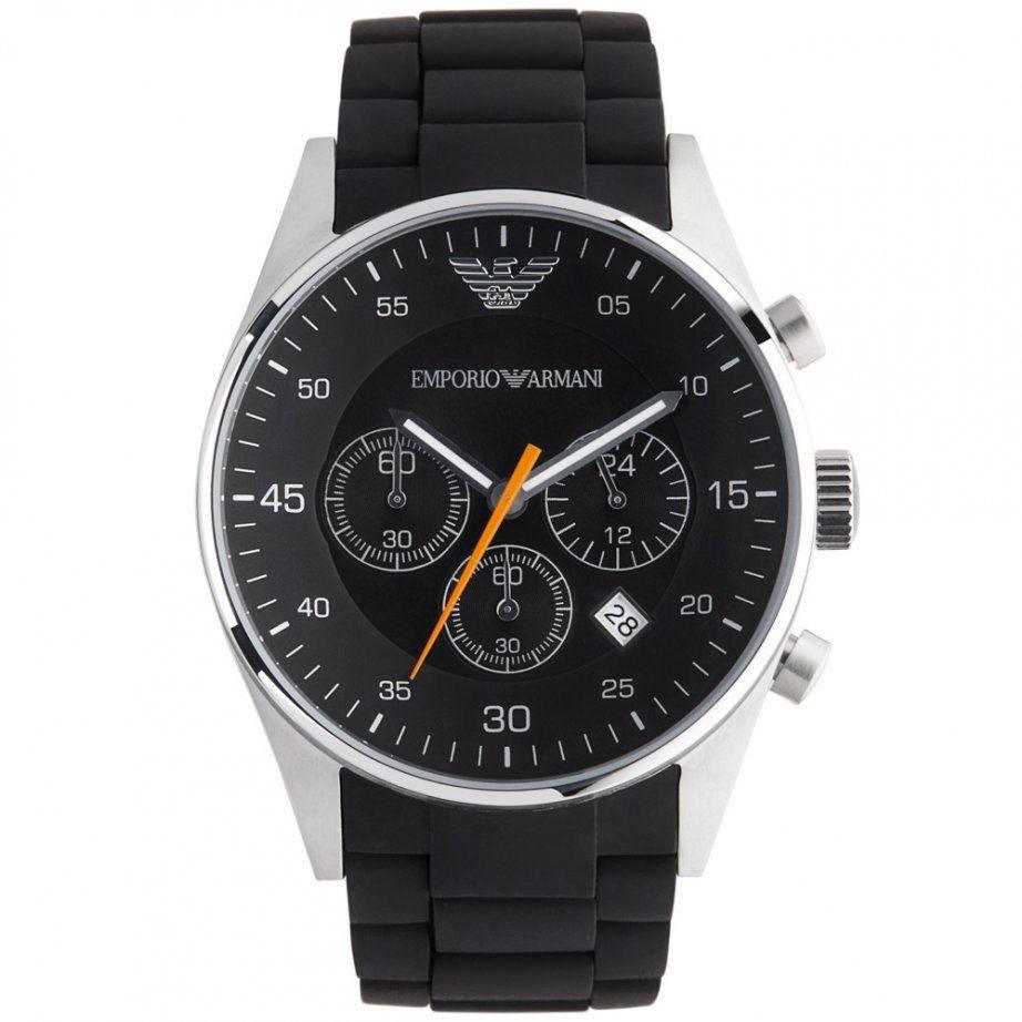 Gents Black Silicone Watch AR5858 - Obeezi.com