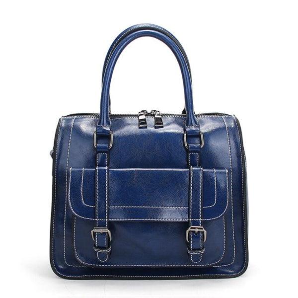 Genuine Leather Fashion Women Blue handbag - Obeezi.com