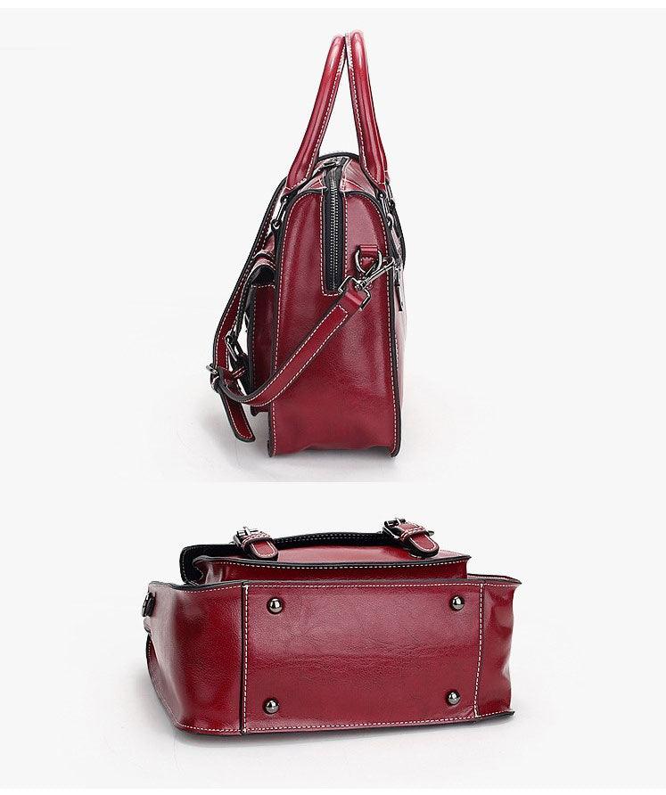 Genuine Leather Fashion Women handbag Red - Obeezi.com
