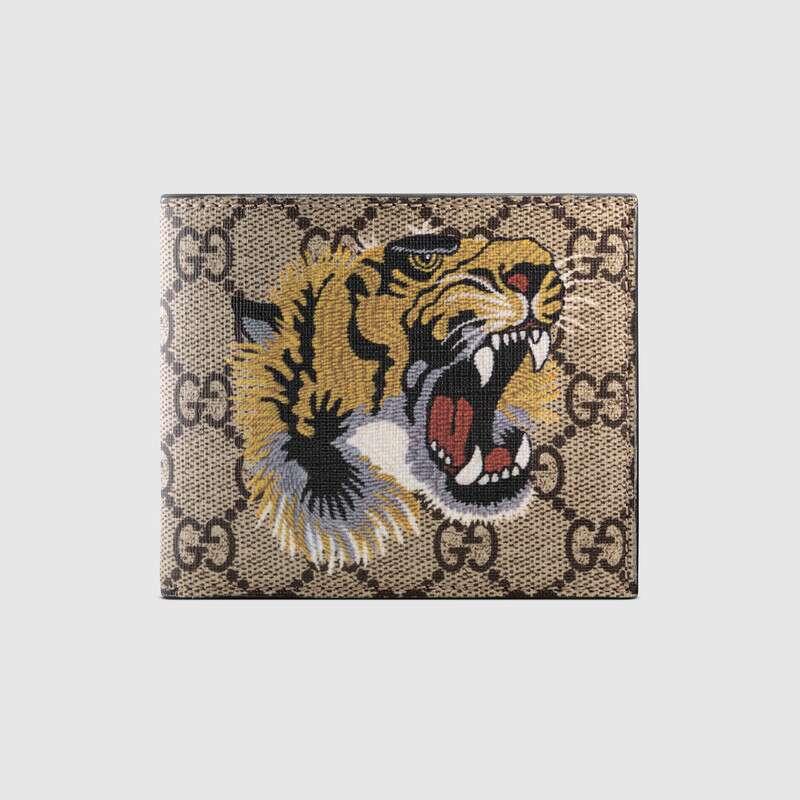 GG Supreme Tiger Head Leather Wallet - Obeezi