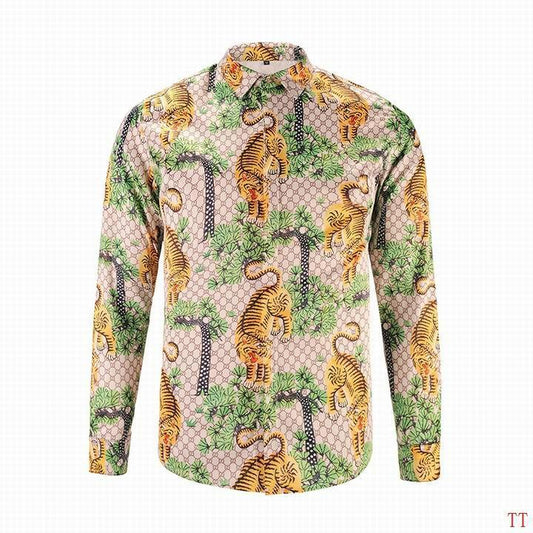 GG Tiger Print Long-sleeved Shirt Multicolor - Obeezi