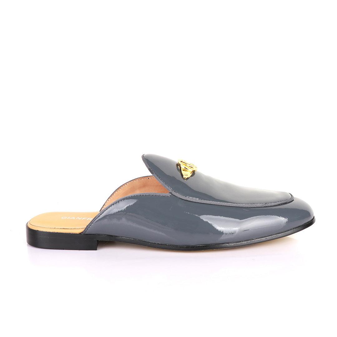Gianfrranco Butteri Glossy Grey Mole Half Shoe - Obeezi