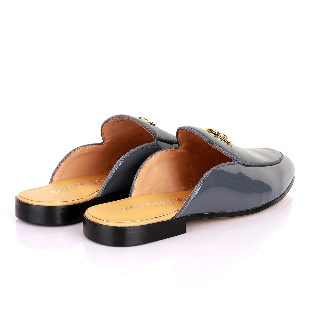 Gianfrranco Butteri Glossy Grey Mole Half Shoe - Obeezi