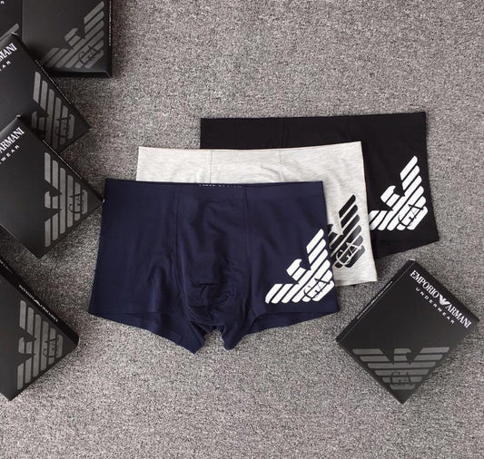 Gio Cotton 3 In 1 Comfortable Body-Suited Blue, Ash And Black Men's Boxers - Obeezi.com