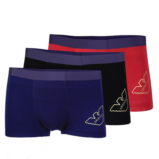 Giomani Black, Blue And Red Logo Designed Cotton 3 in 1 Briefs - Obeezi.com