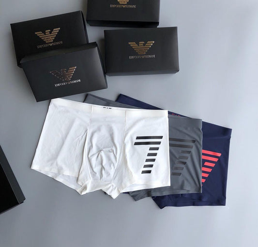 Giomani Comfortable Cotton 7 Printed Designed 3 In 1 Grey, Blue And White Briefs - Obeezi.com