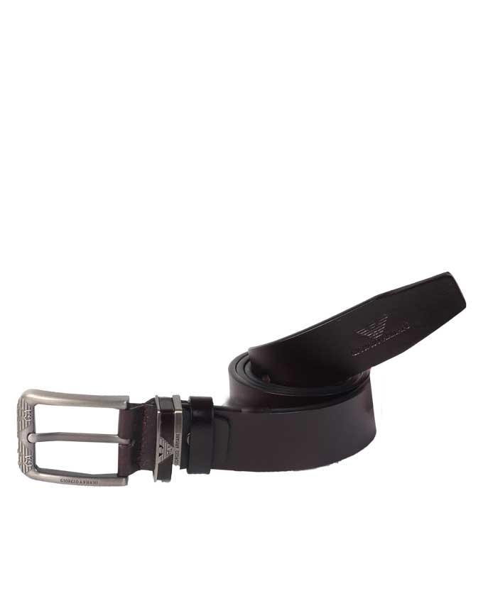 Giorgio Armani Black Leather Men's Belt - Obeezi.com