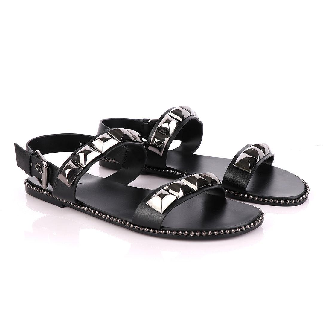 Giuseppe Zanotti All Black Gomzak studded Sandal - Obeezi