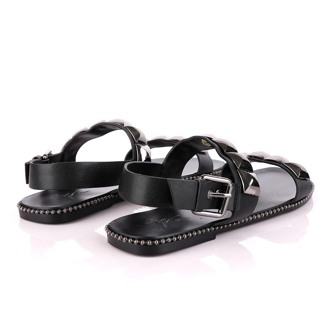 Giuseppe Zanotti All Black Gomzak studded Sandal - Obeezi