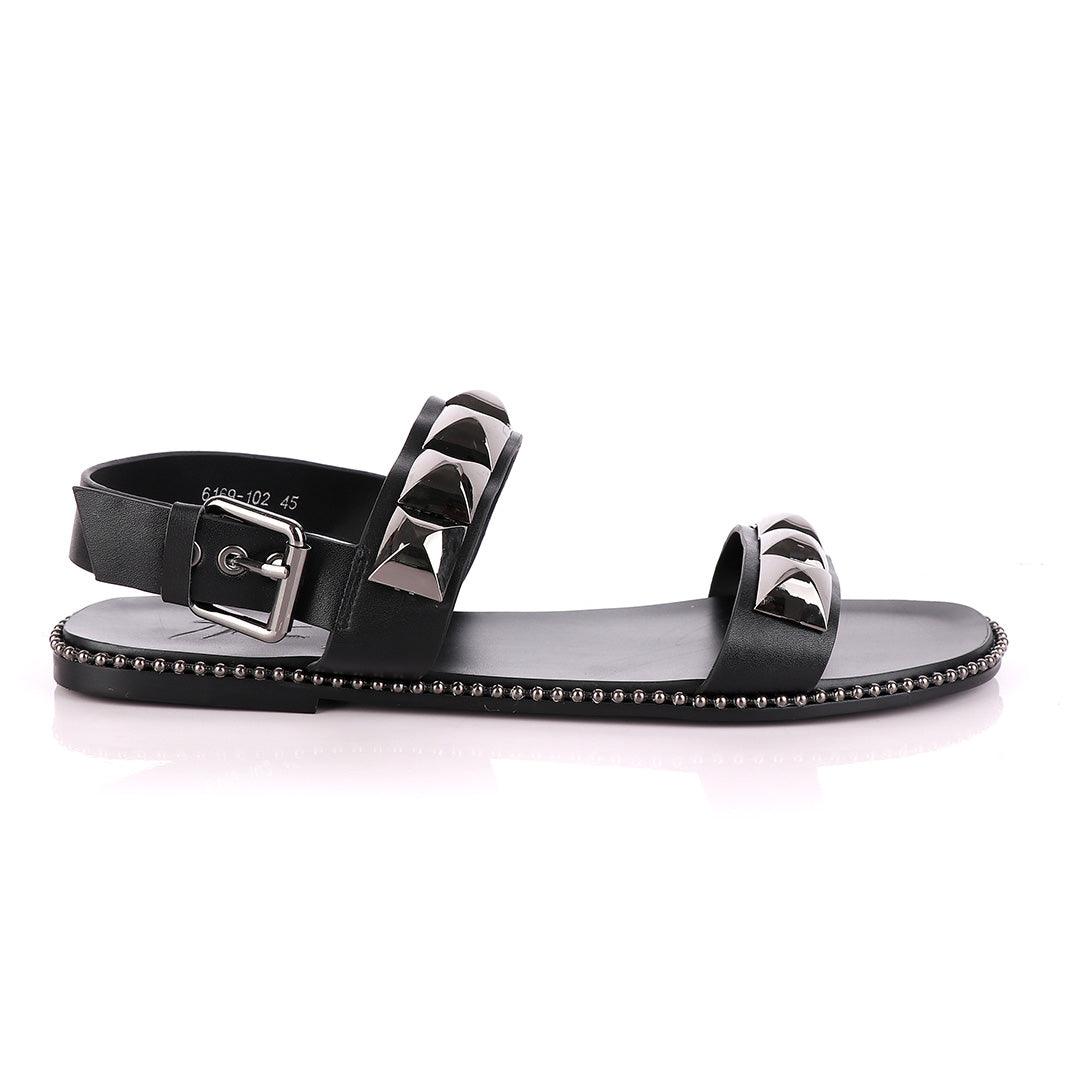 Giuseppe Zanotti All Black Gomzak studded Sandal - Obeezi