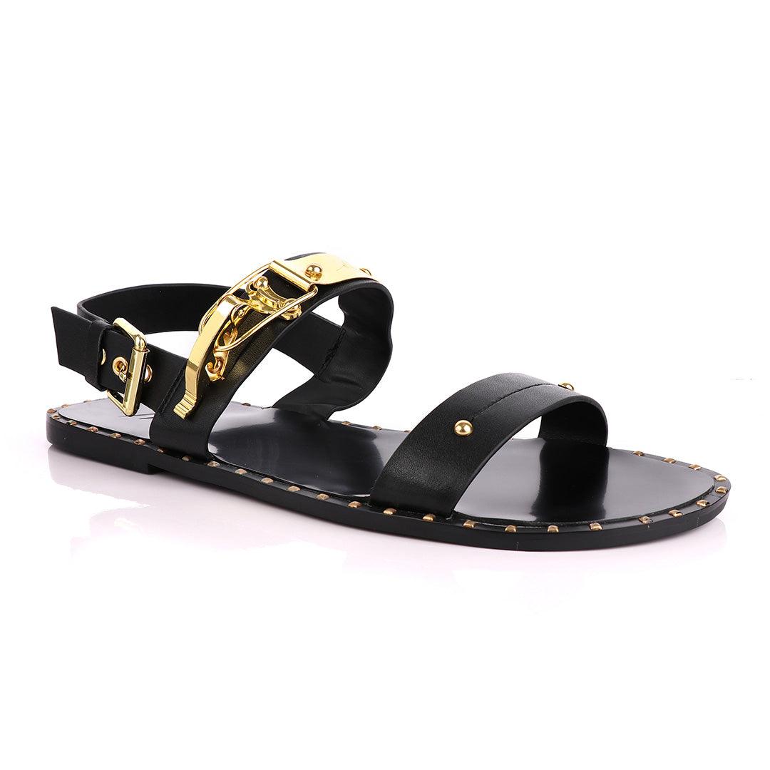 Giuseppe Zanotti Black Clasp Fastening Sandal - Obeezi
