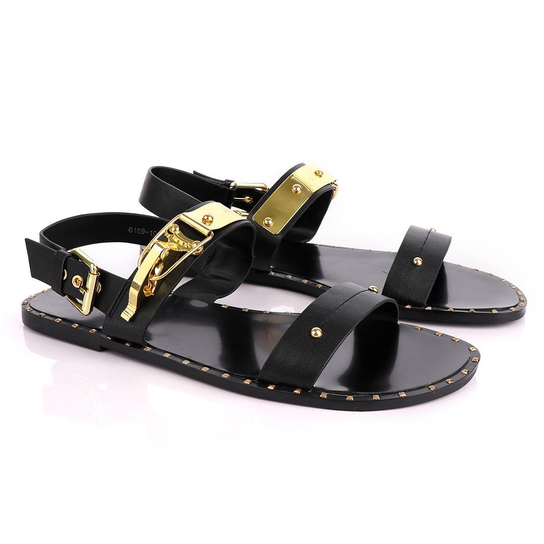 Giuseppe Zanotti Black Clasp Fastening Sandal - Obeezi