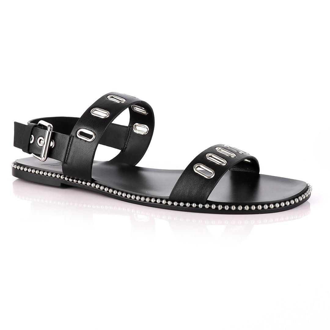 Giuseppe Zanotti Black Rander Trap Leather Sandal - Obeezi