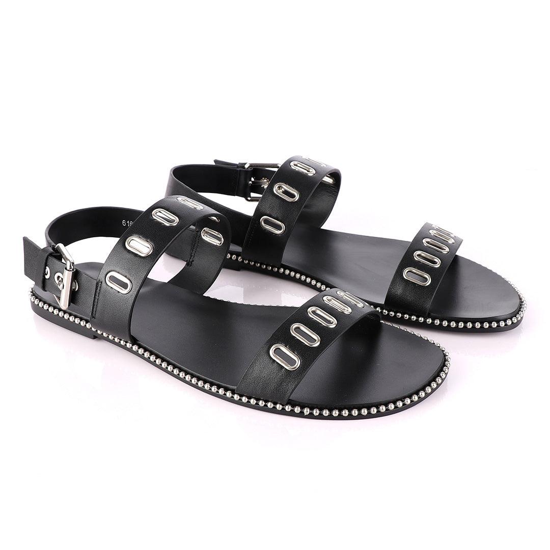 Giuseppe Zanotti Black Rander Trap Leather Sandal - Obeezi