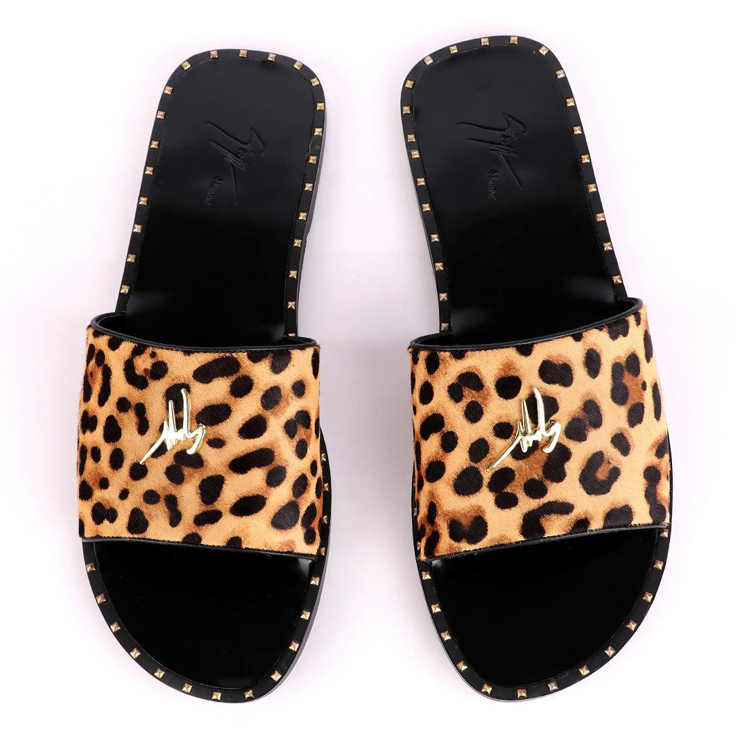 Giuseppe Zanotti Brown Animal Slippers - Obeezi