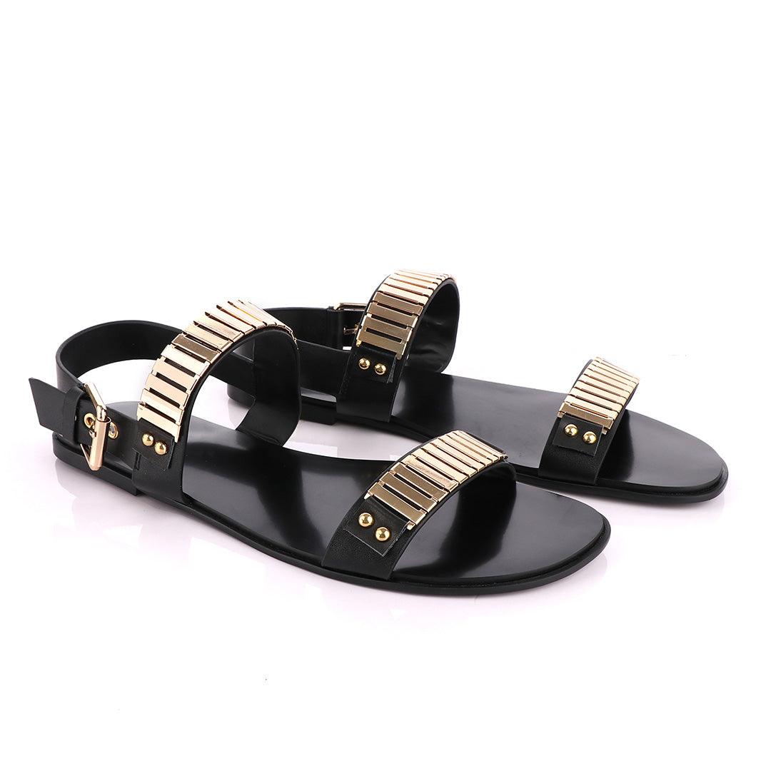 Giuseppe Zanotti Gold Figaro Double Strap Sandals - Obeezi