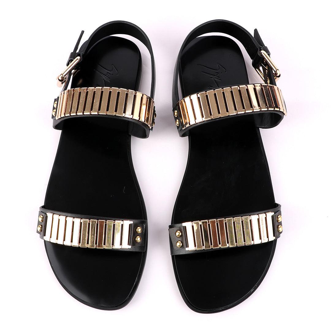 Giuseppe Zanotti Gold Figaro Double Strap Sandals - Obeezi
