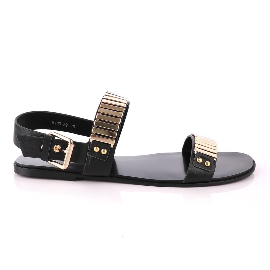 Giuseppe Zanotti Gold Figaro Double Strap Sandals - Obeezi