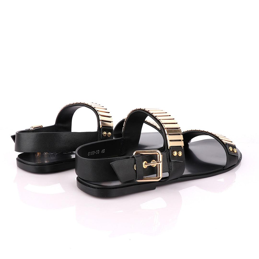 Giuseppe Zanotti Gold Figaro Double Strap Sandals - Obeezi