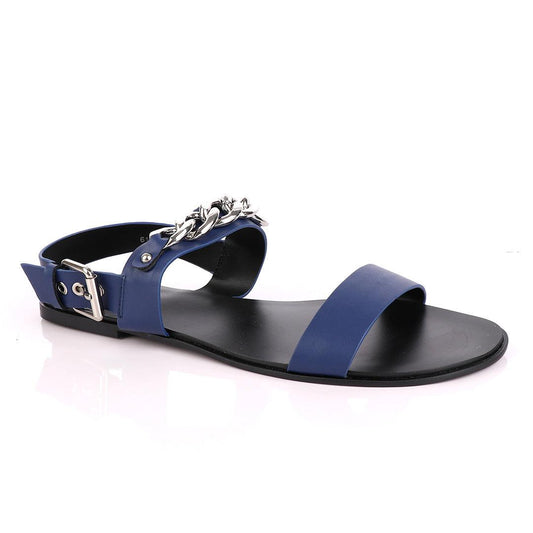Giuseppe Zanotti Zak Chain Leather Sandals - Blue - Obeezi