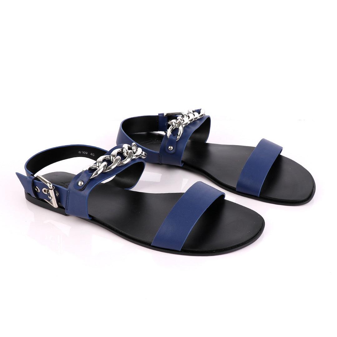 Giuseppe Zanotti Zak Chain Leather Sandals - Blue - Obeezi