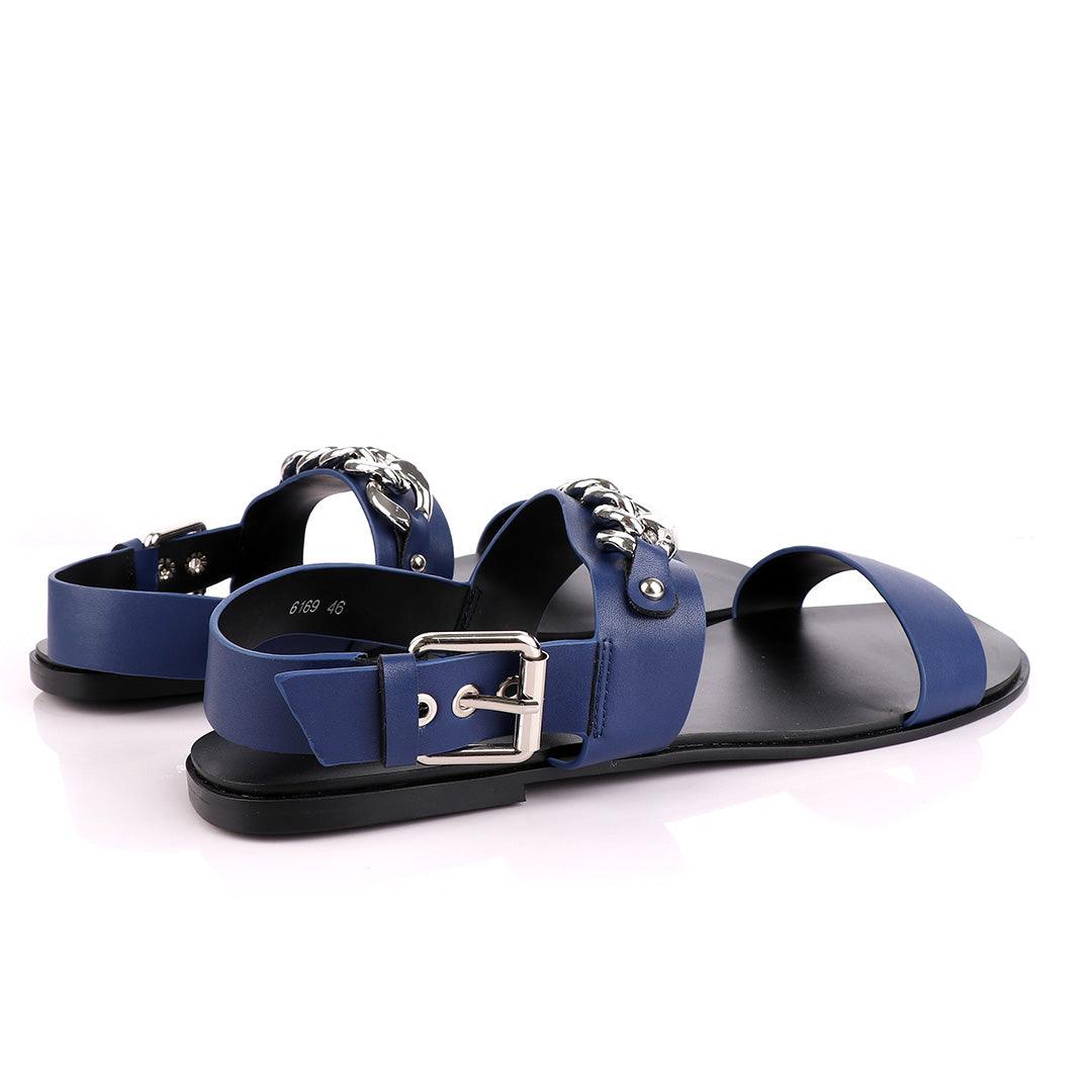 Giuseppe Zanotti Zak Chain Leather Sandals - Blue - Obeezi