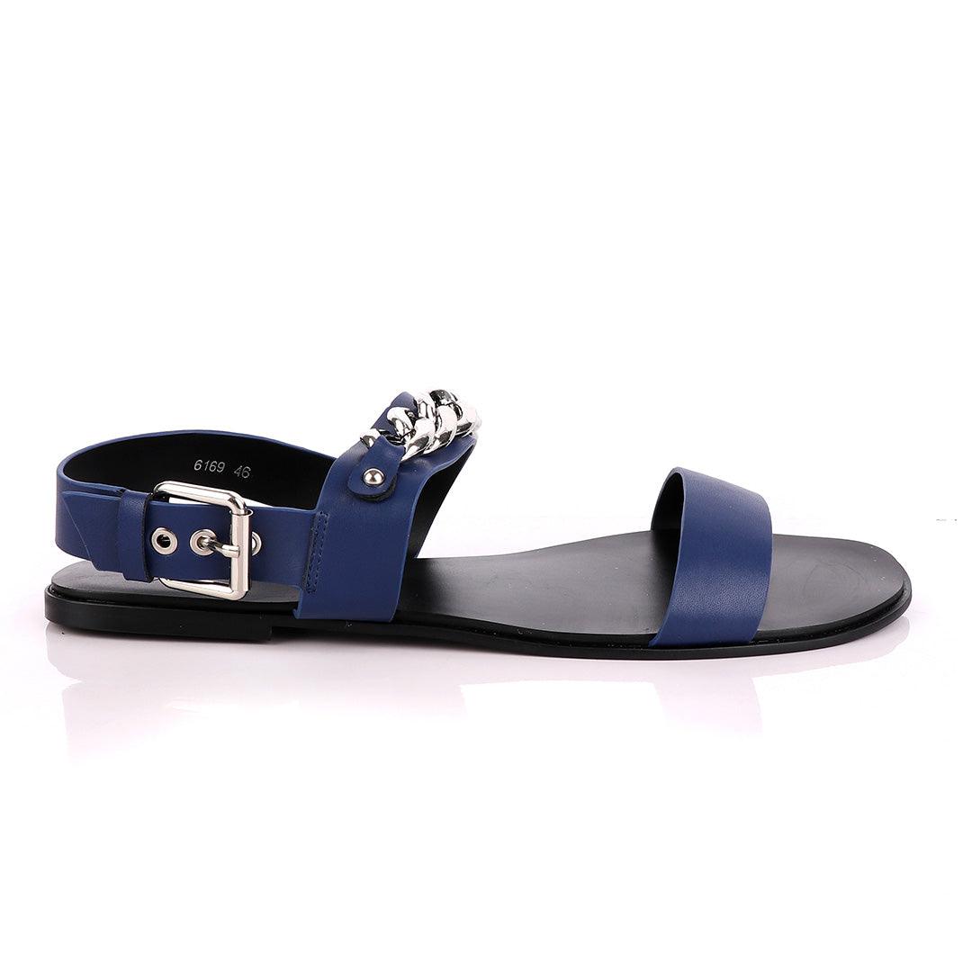 Giuseppe Zanotti Zak Chain Leather Sandals - Blue - Obeezi