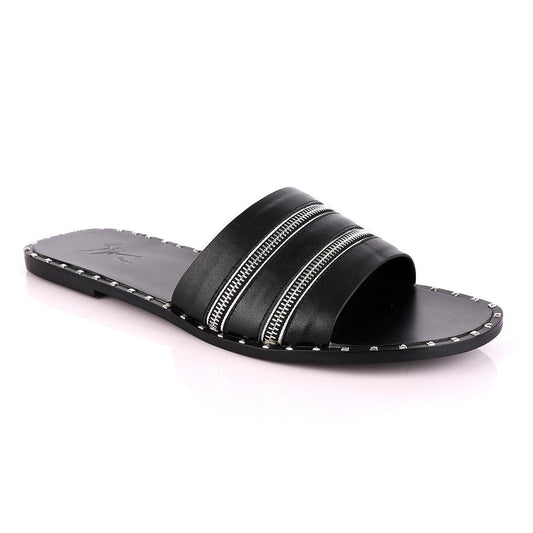 Giuseppe Zanotti Zip Detail Slide Sandals - Obeezi