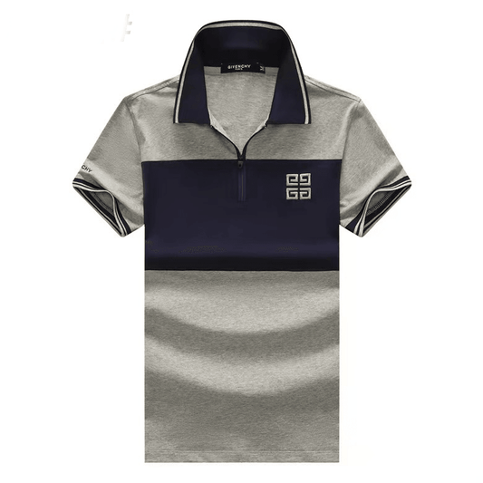 Giv Logo Designed Custom Fit Collar Polo - Ash Blue - Obeezi.com